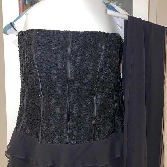 Lillie Rubin Vintage Chiffon Tiered Strapless Gown - Picture 2 of 6